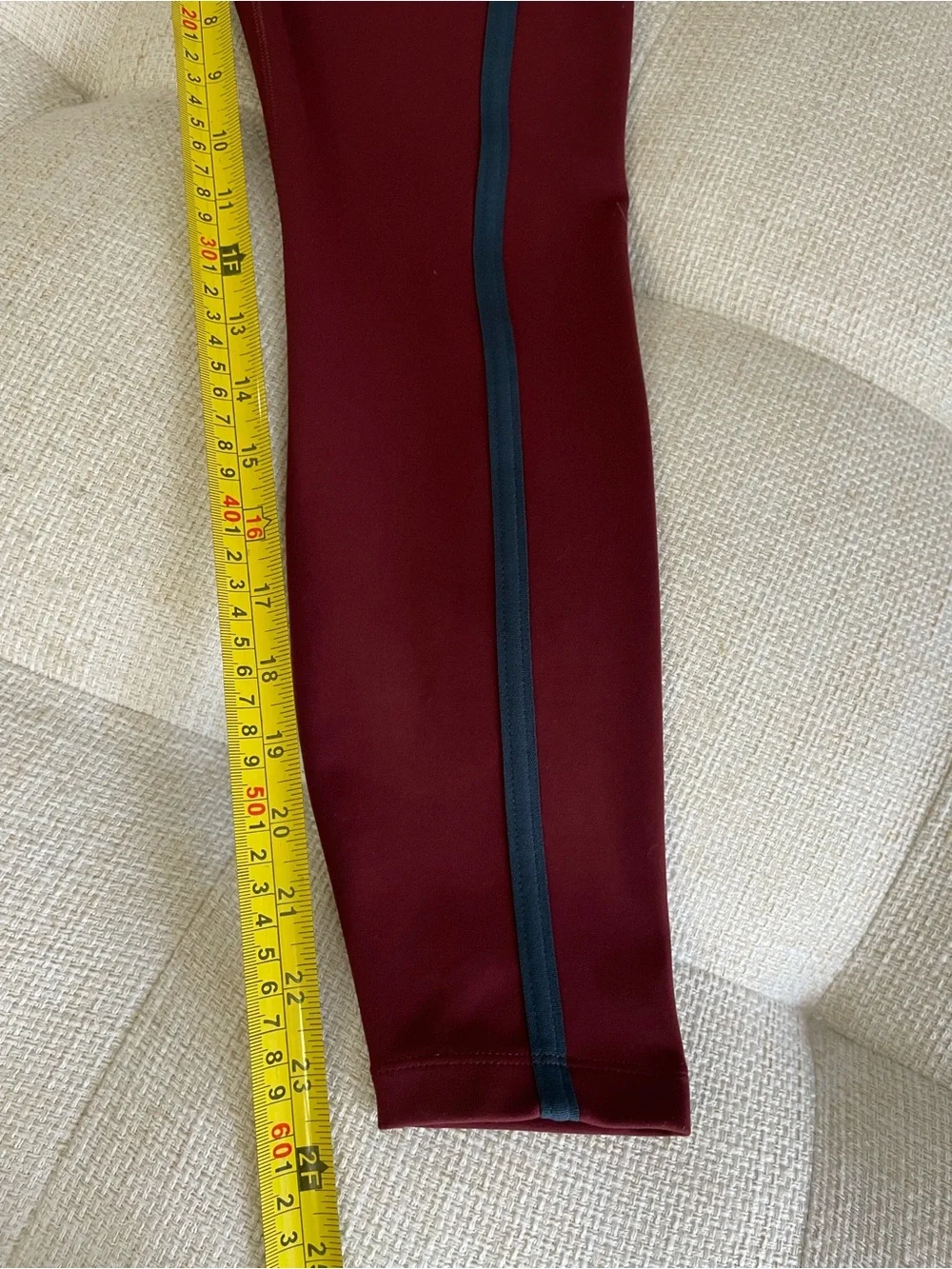 Nike High Rise 7/8 Legging Burgundy Navy Stripe Piping